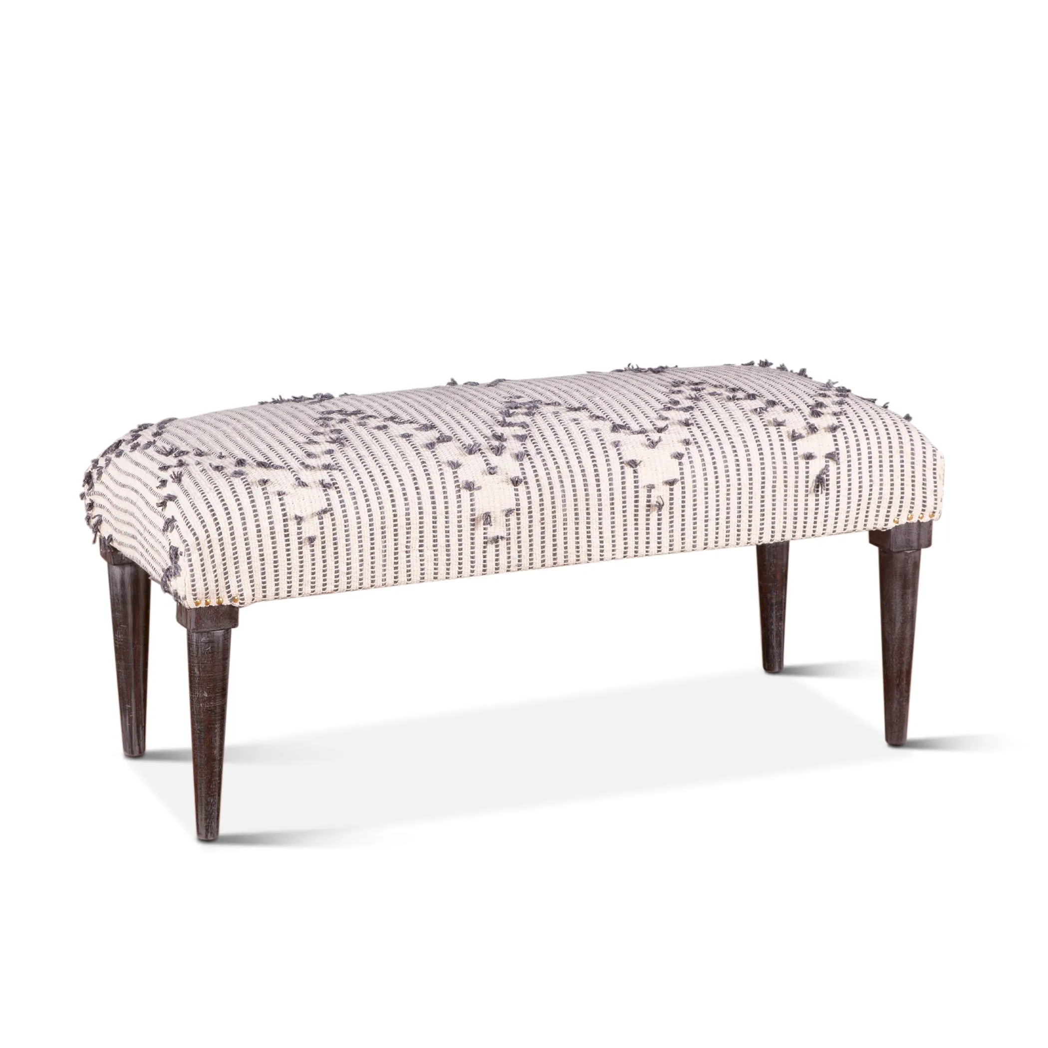 Marrakesh 42" Upholstered Handloom Durry Accent Bench