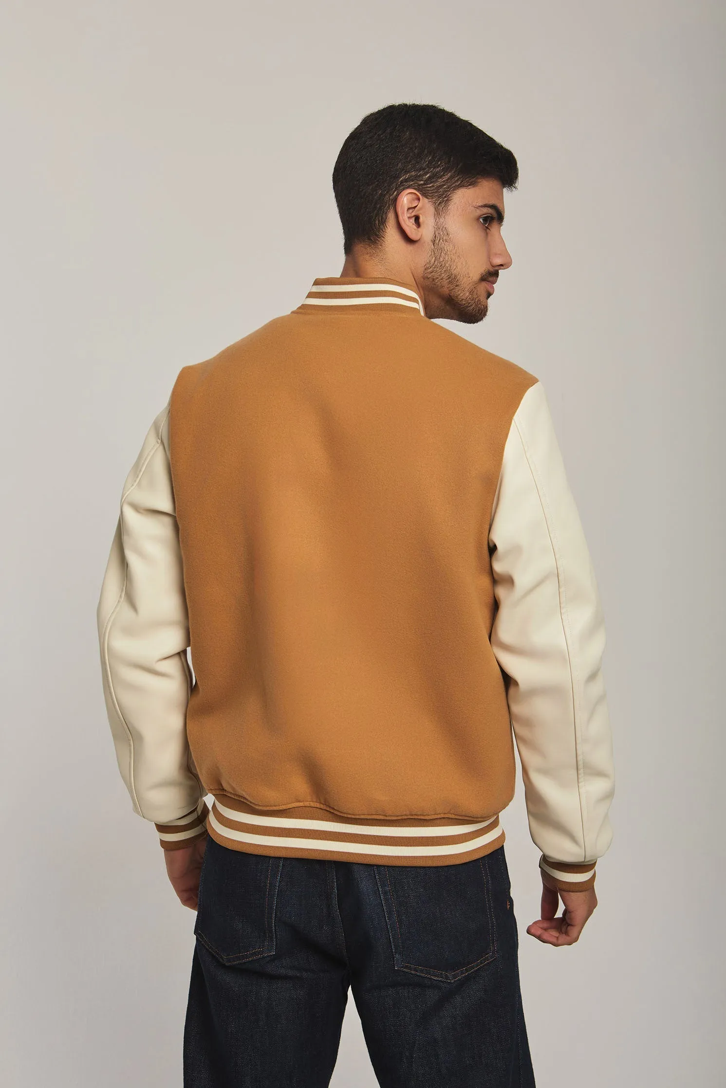 Men Jacket Varsity Brown