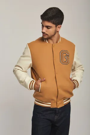 Men Jacket Varsity Brown