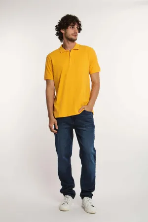 Men Polo Cotton Basic Orange