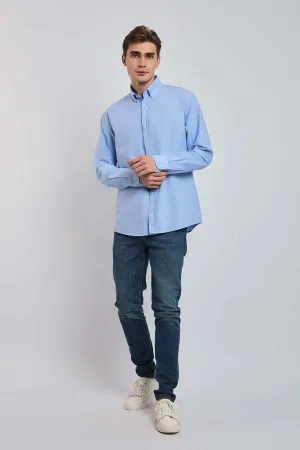 Men Shirt  Regular Fit Oxford Cotton Blue