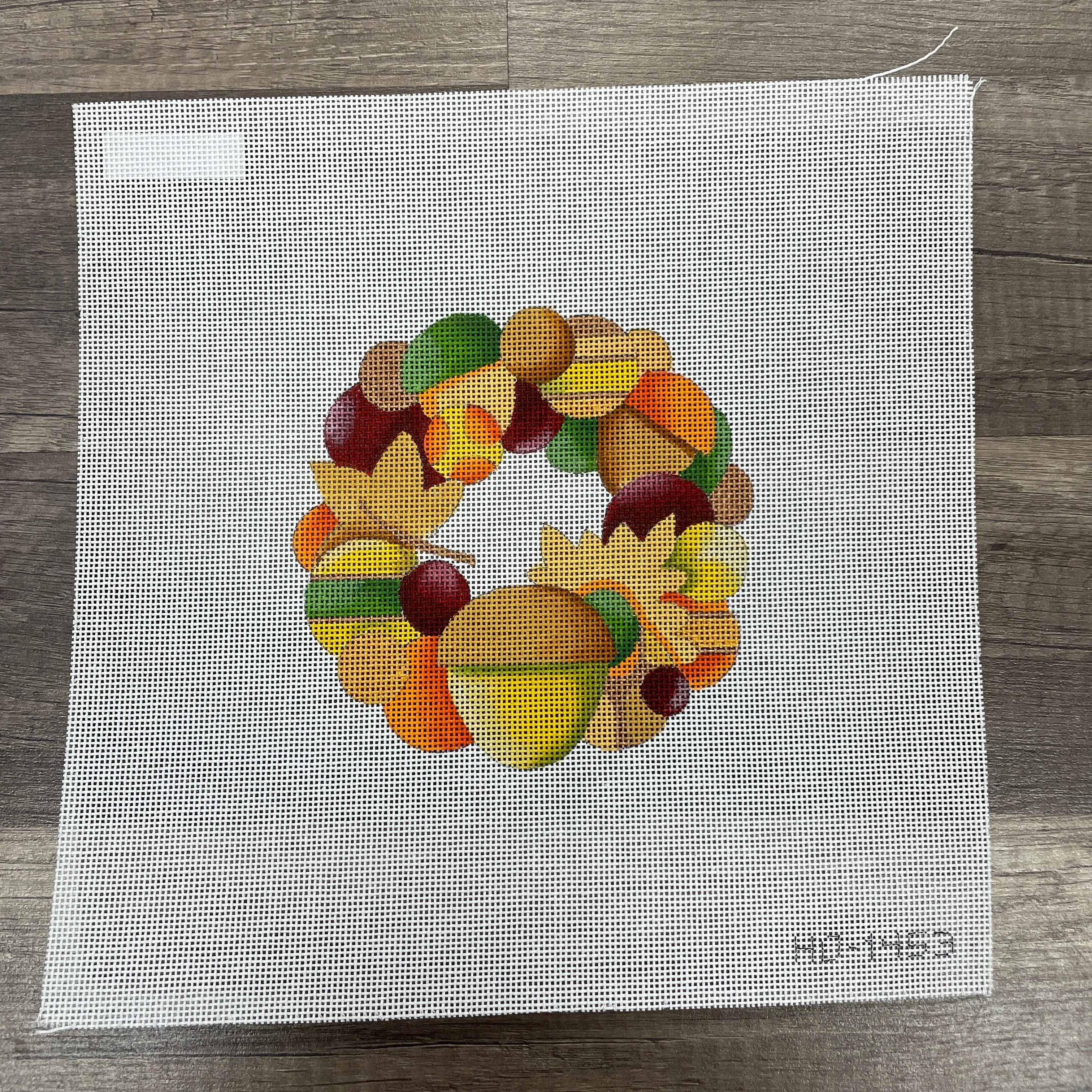 MINI AUTUMN WREATH Painted Canvas by Raymond Crawford