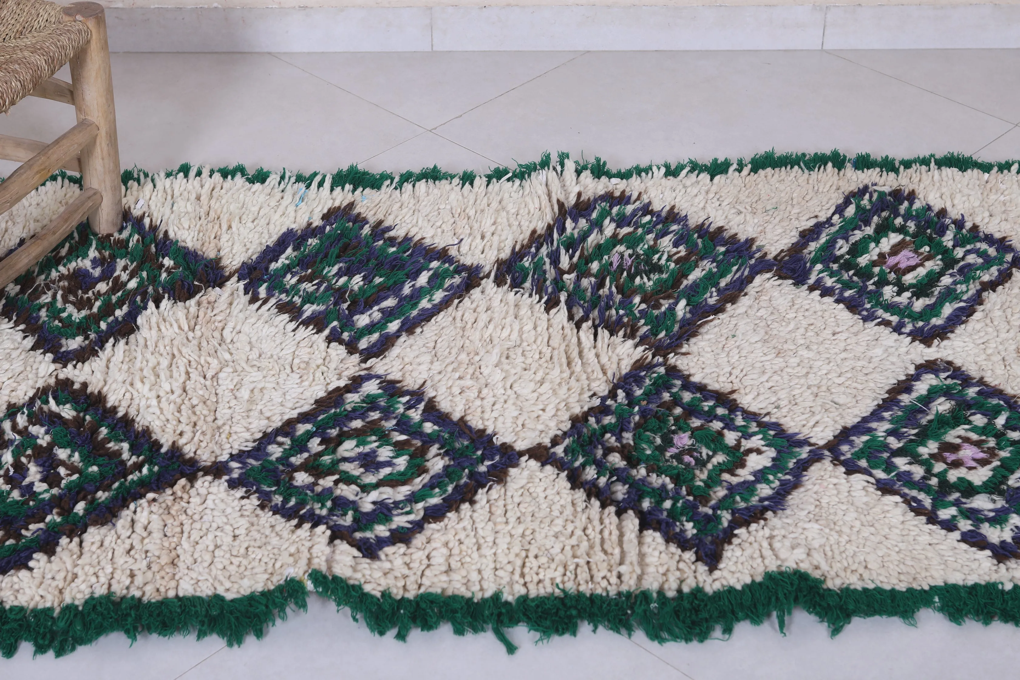 Moroccan Berber Rug - Diamond Pattern 2.7ft x 6.4ft