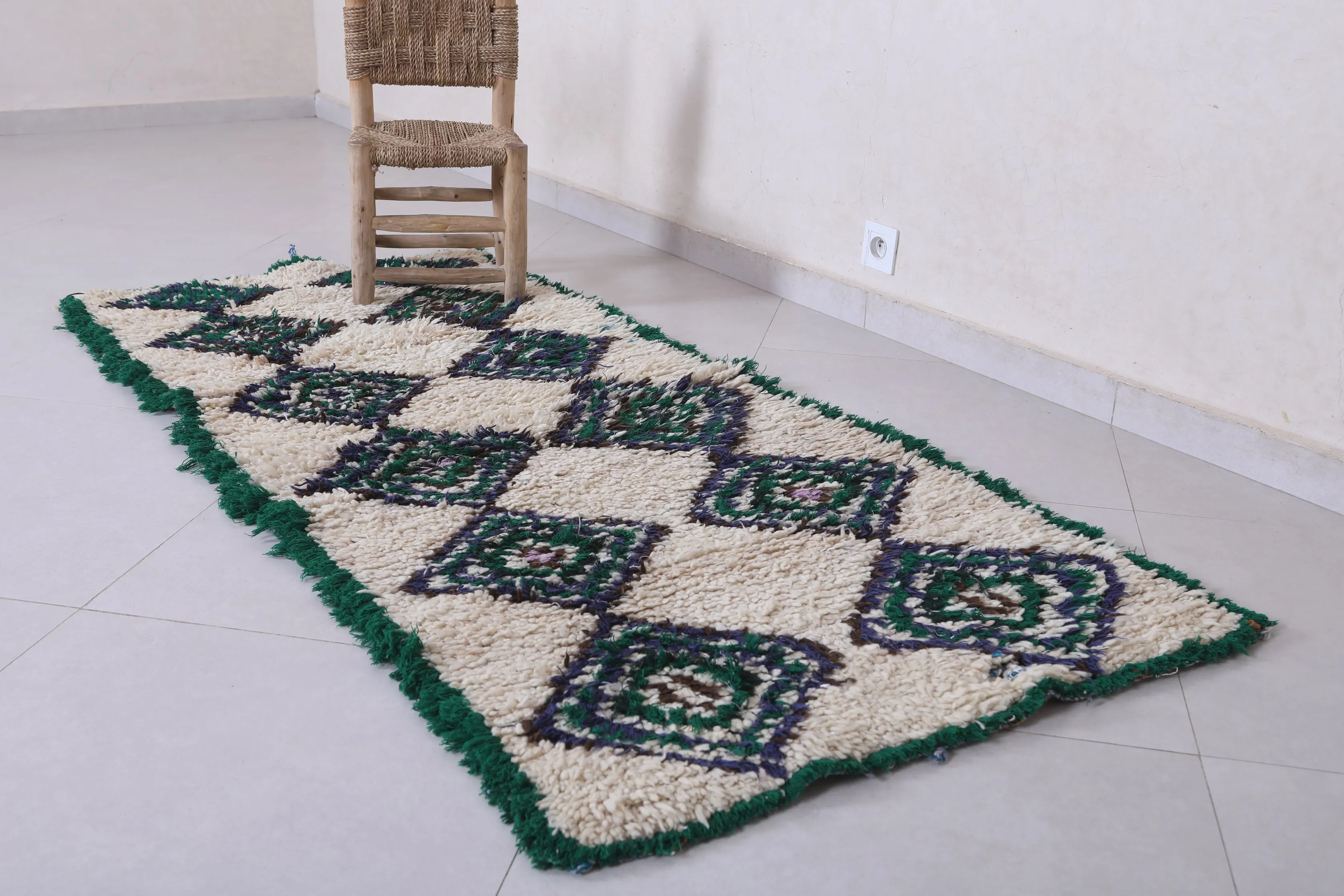 Moroccan Berber Rug - Diamond Pattern 2.7ft x 6.4ft