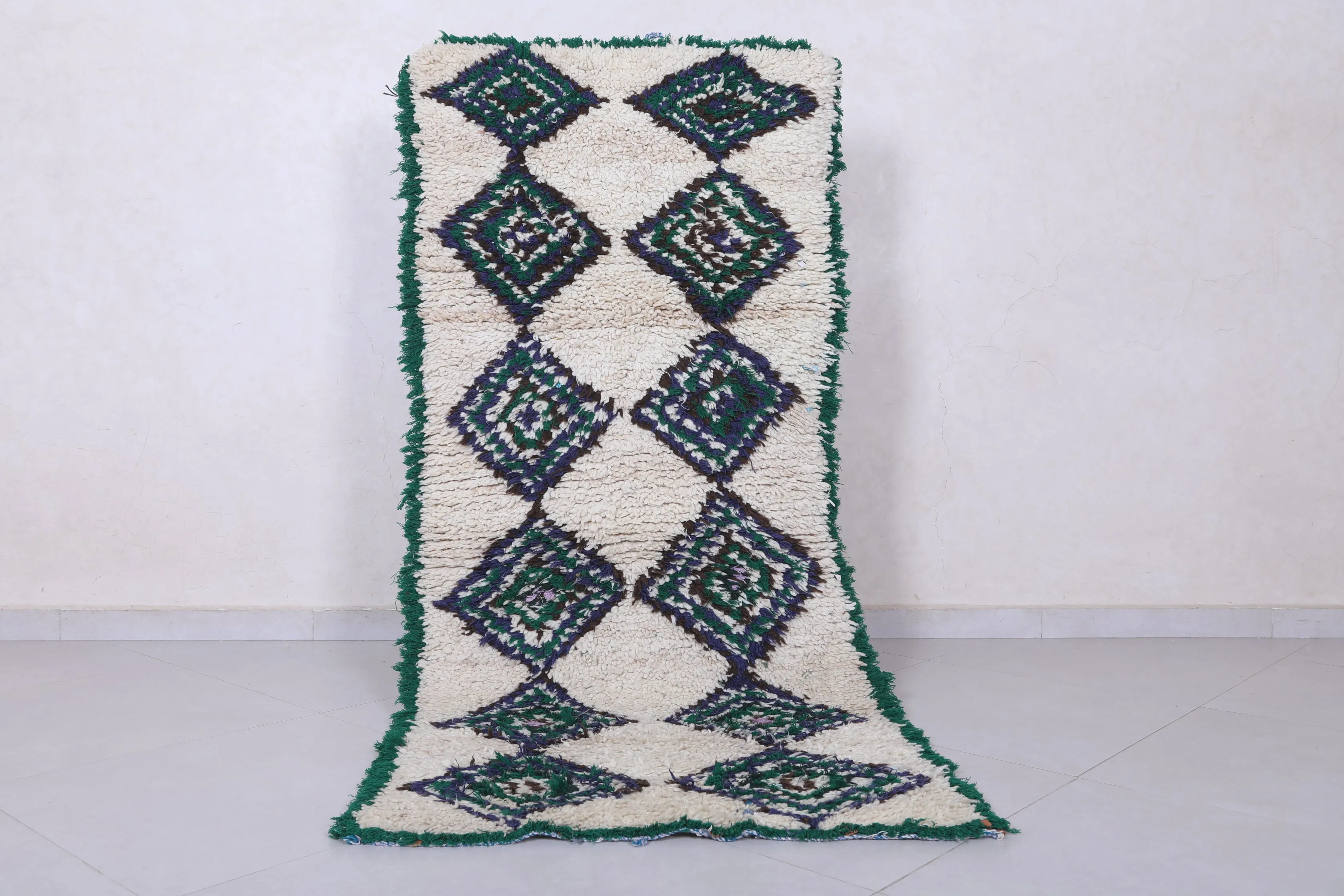 Moroccan Berber Rug - Diamond Pattern 2.7ft x 6.4ft