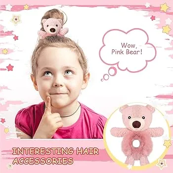 NEW 2pcs Super Cute Plush Rabbit Hair Ties For Autumn/winter, Featuring Cartoon Bunny Design