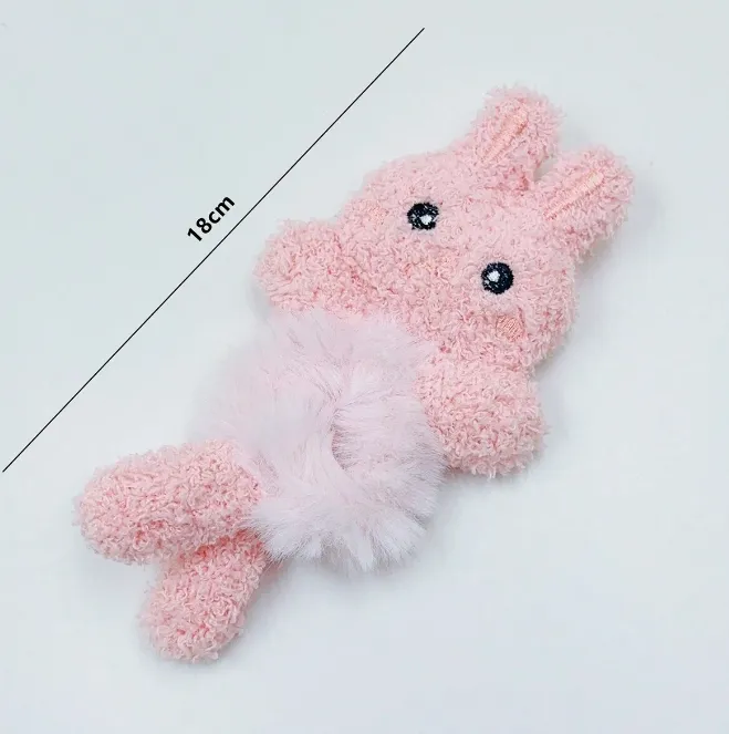 NEW 2pcs Super Cute Plush Rabbit Hair Ties For Autumn/winter, Featuring Cartoon Bunny Design