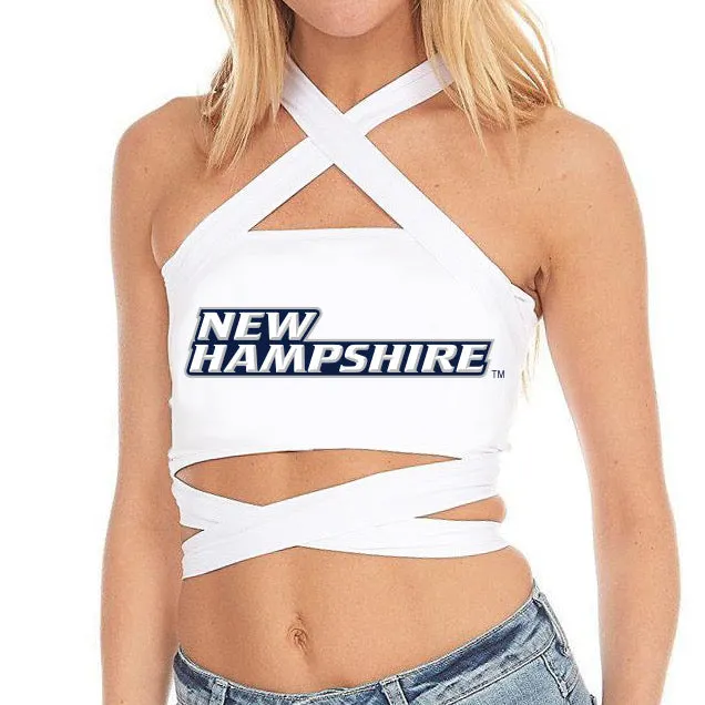 New Hampshire Wildcats White Multi Way Bandeau Top