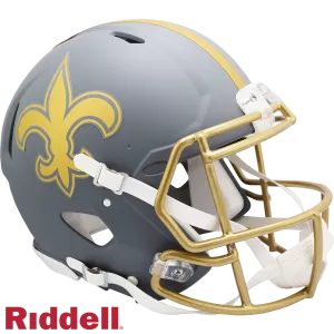 New Orleans Saints Helmet Riddell Authentic Full Size Speed Style Slate Alternate