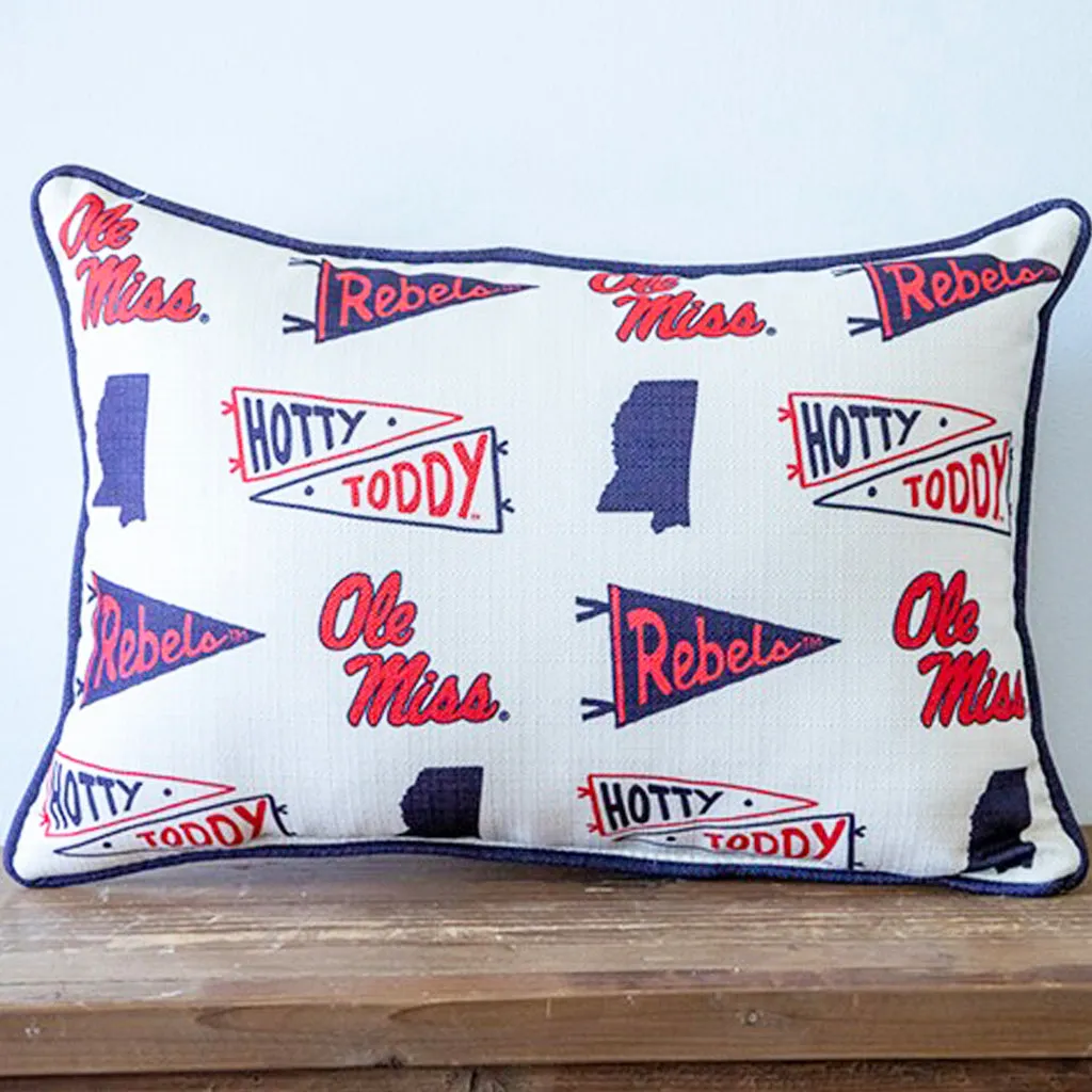 Ole Miss Icons Rectangle Pillow