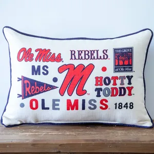 Ole Miss Icons Rectangle Pillow