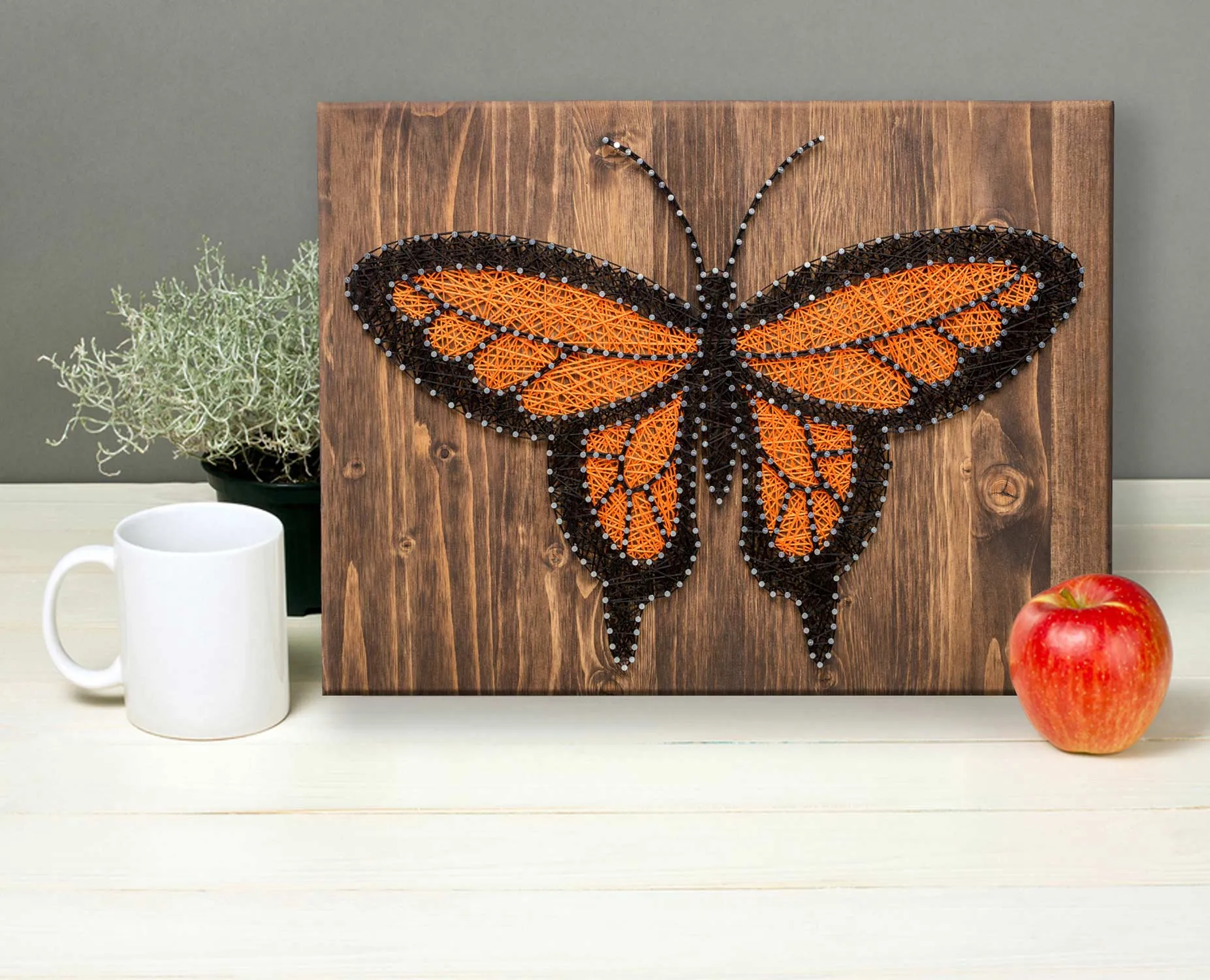 Orange Monarch Butterfly String Art Kit