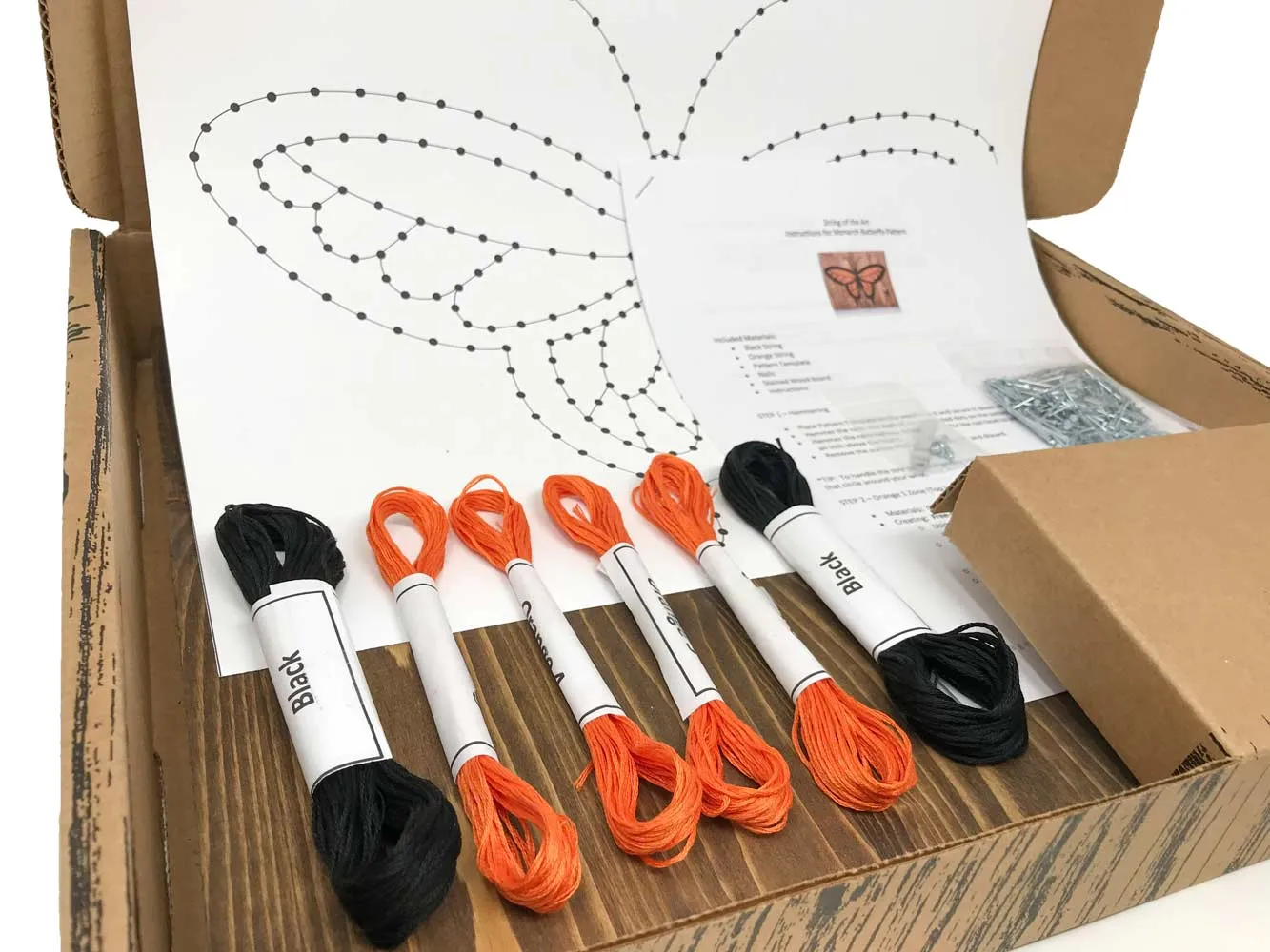 Orange Monarch Butterfly String Art Kit