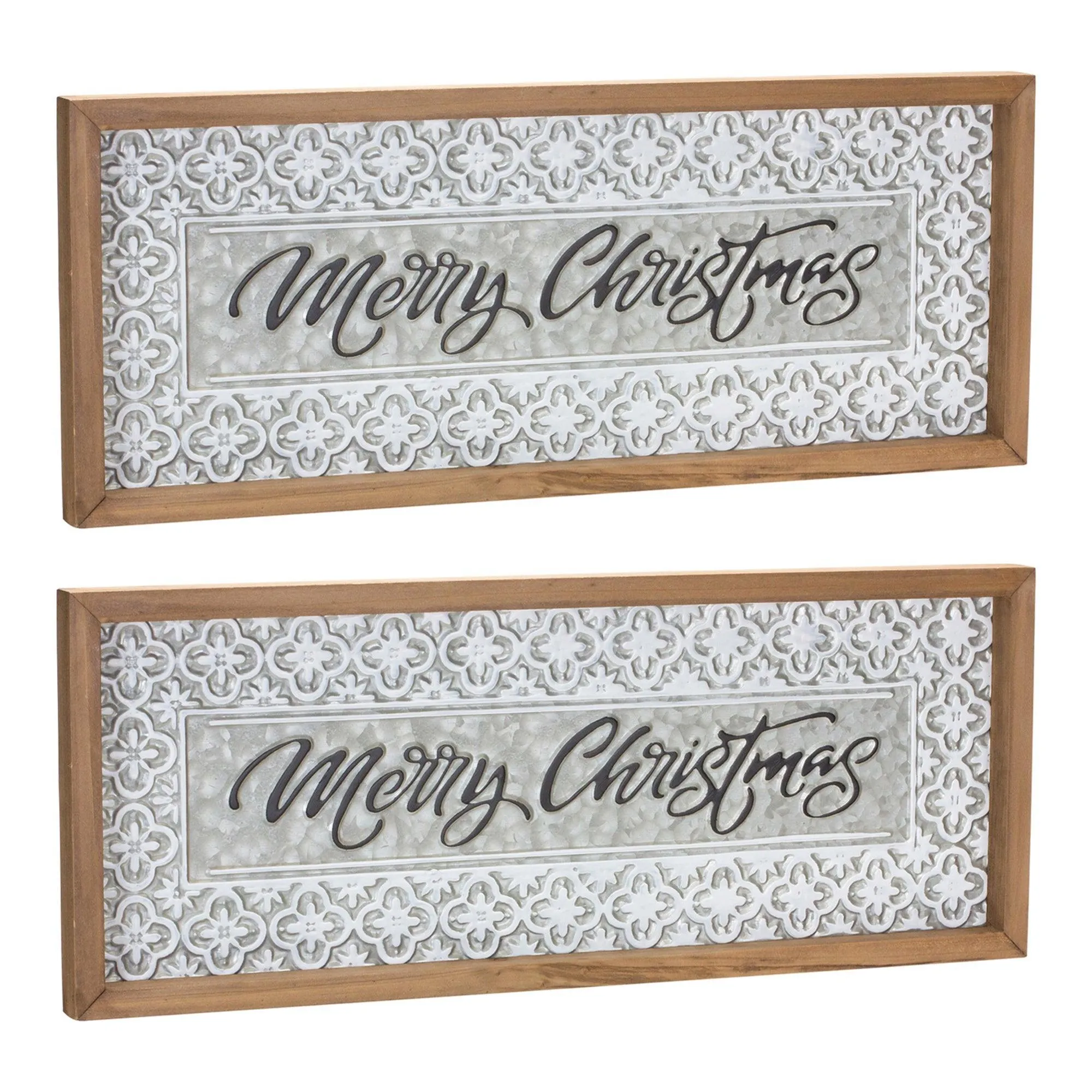 Ornate Metal Merry Christmas Sign 19.75"L