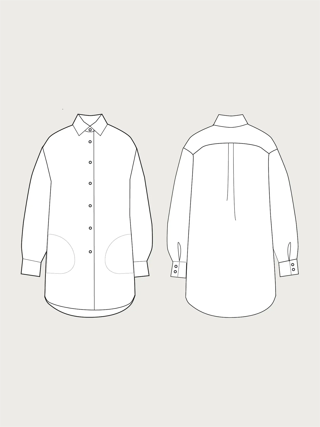 Oversized Shirt Pattern XS-L -- The Assembly Line Patterns