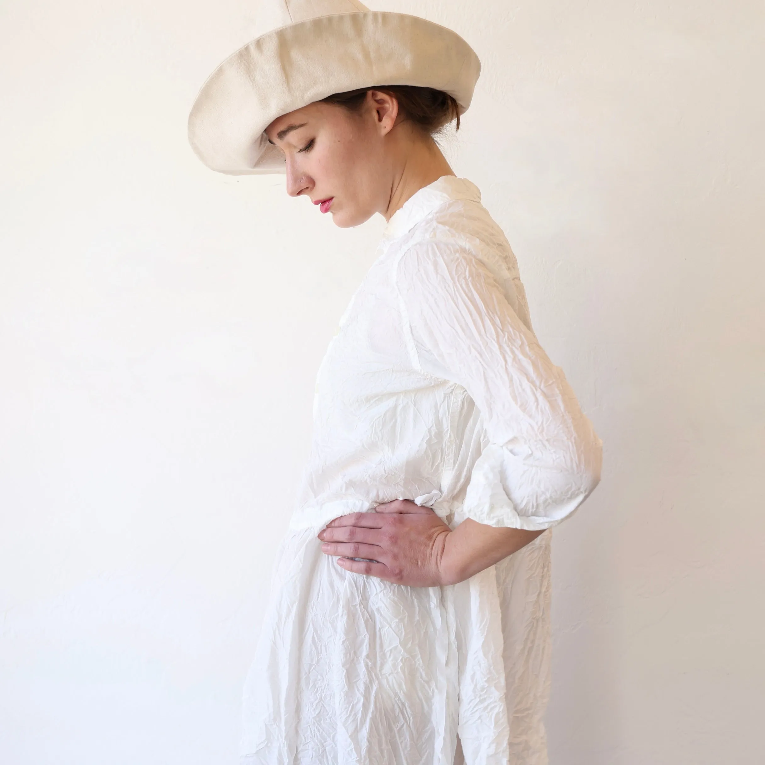 Pas de Calais Crinkle Shirt Dress - White