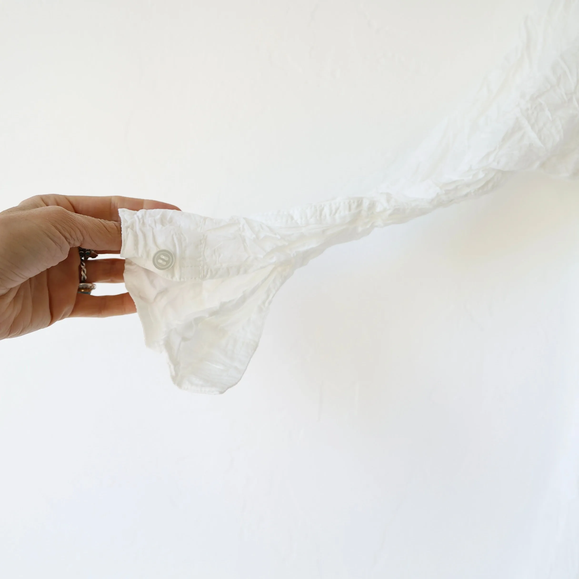 Pas de Calais Crinkle Shirt Dress - White