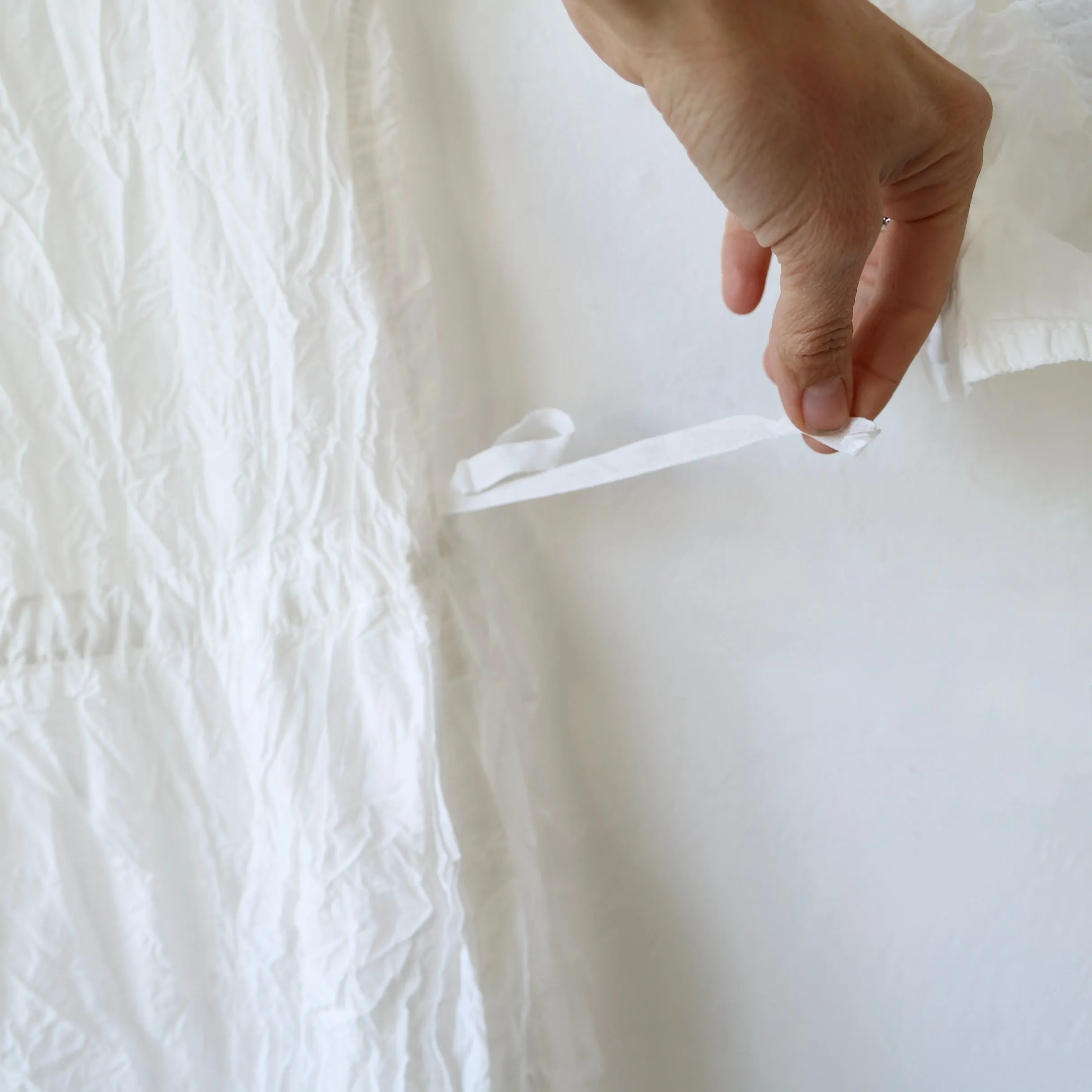 Pas de Calais Crinkle Shirt Dress - White