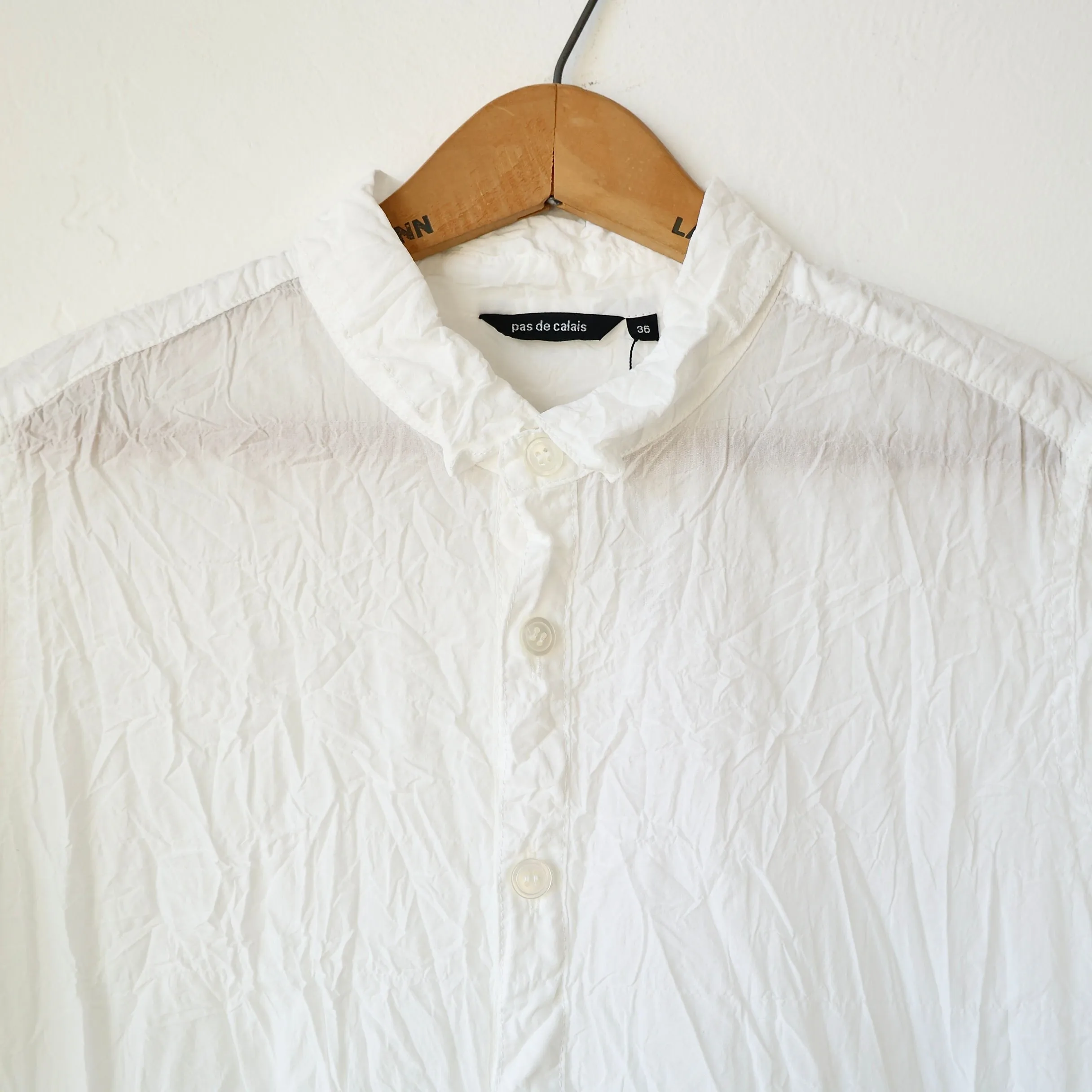 Pas de Calais Crinkle Shirt Dress - White