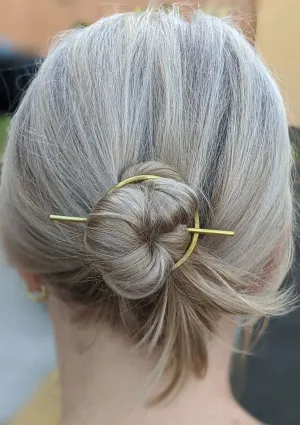 PeLo Modern - Large Abstract Oval Brass Hair Slide