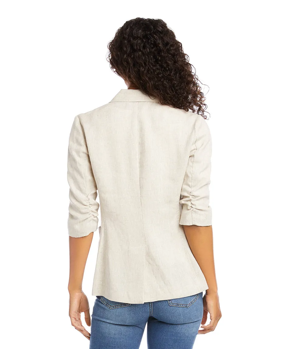 Petite Size Ruched Sleeve Jacket