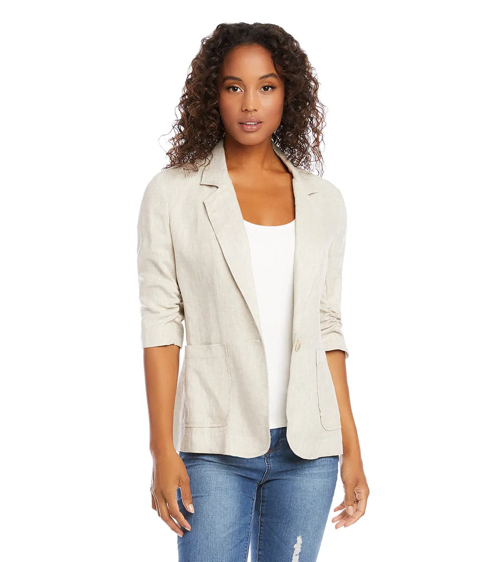 Petite Size Ruched Sleeve Jacket