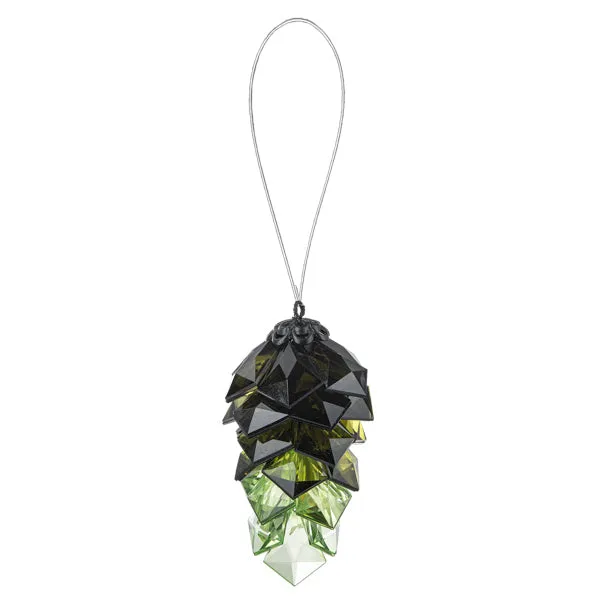Pinecone Crystal Ornament, 2.5"h, 3 choices