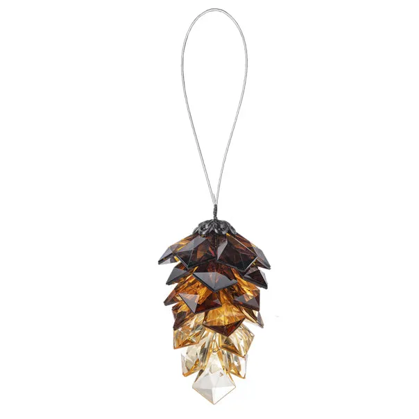 Pinecone Crystal Ornament, 2.5"h, 3 choices