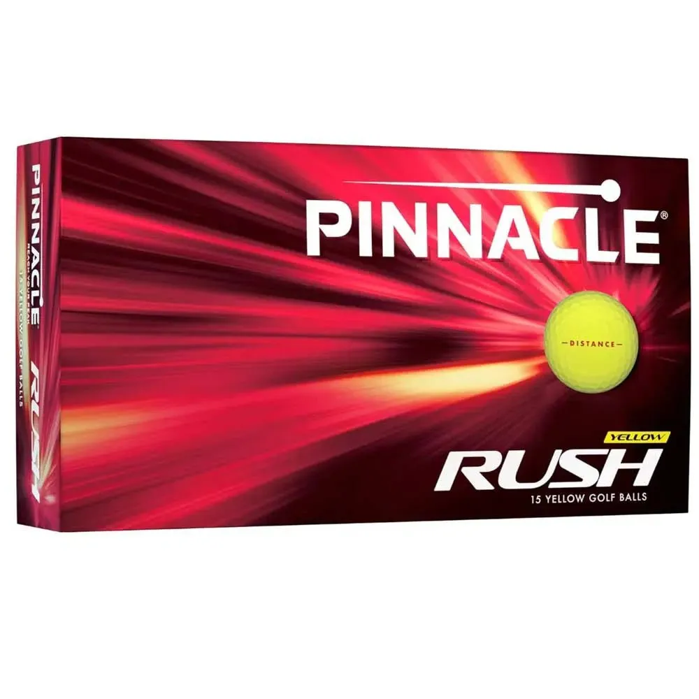 Pinnacle Rush Yellow Logo Golf Balls 15 Pack