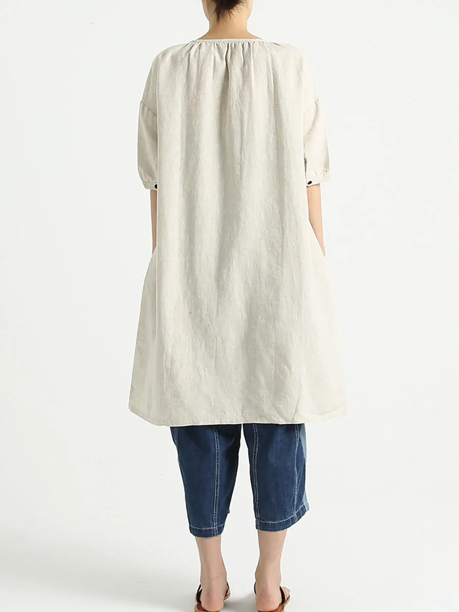Plus Size Linen Summer Loose Casual Dress