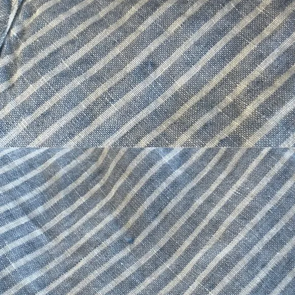 Poetry Striped Linen Maxi A-Line Skirt Blue and White w/Pockets Women’s Size 10