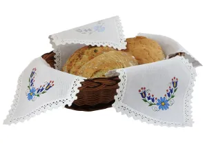 Polish Traditional Kashubian Flowers Bread Basket Liner Bun Warmer Doily