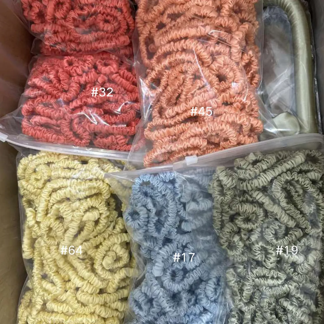 Powder Blue silk scrunchies mini