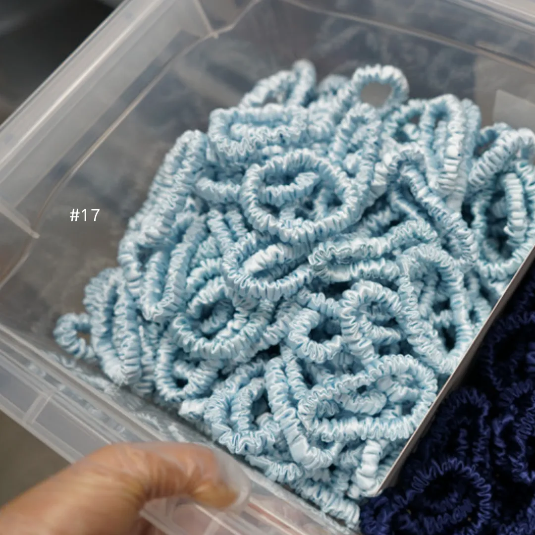 Powder Blue silk scrunchies mini