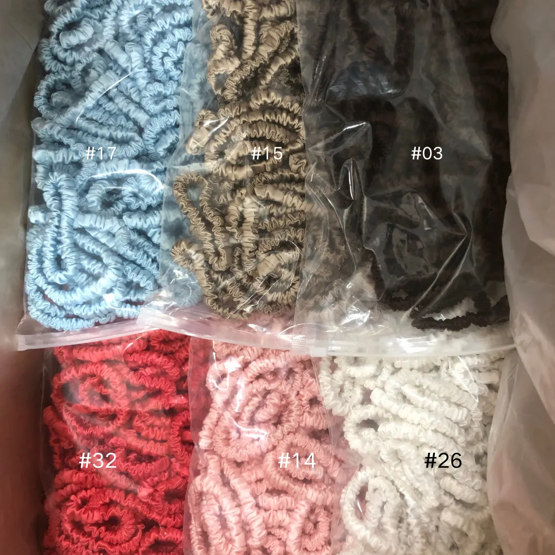 Powder Blue silk scrunchies mini