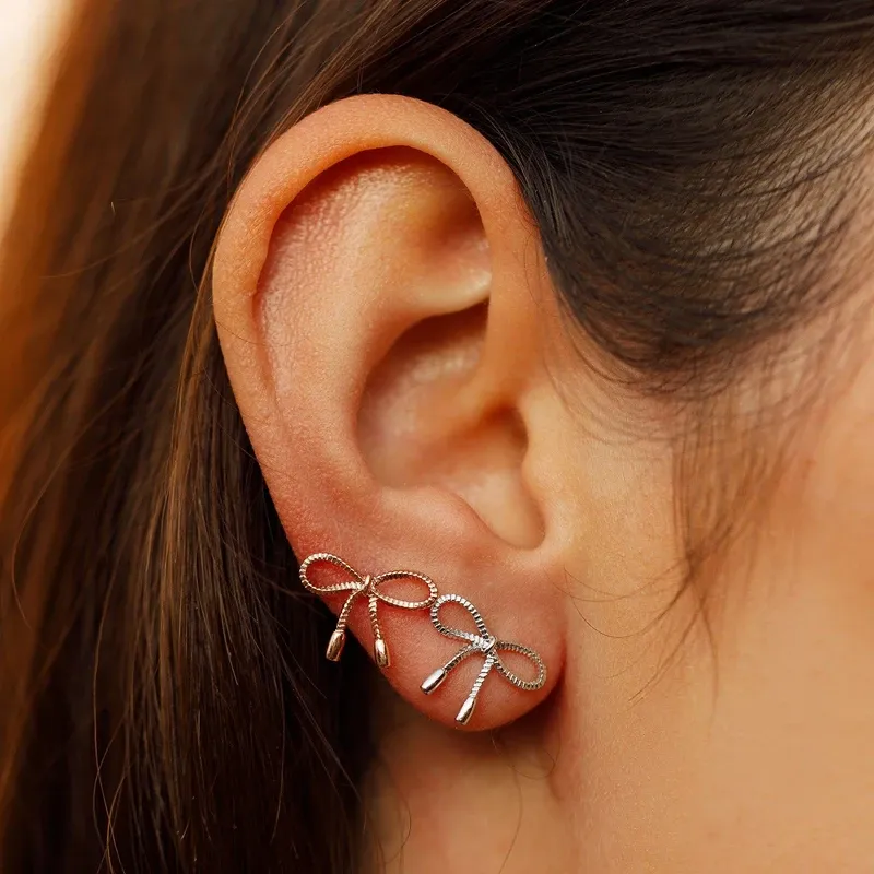 Pura Vida Bow Earrings ~ Silver
