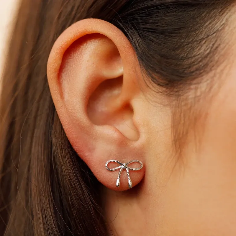 Pura Vida Bow Earrings ~ Silver