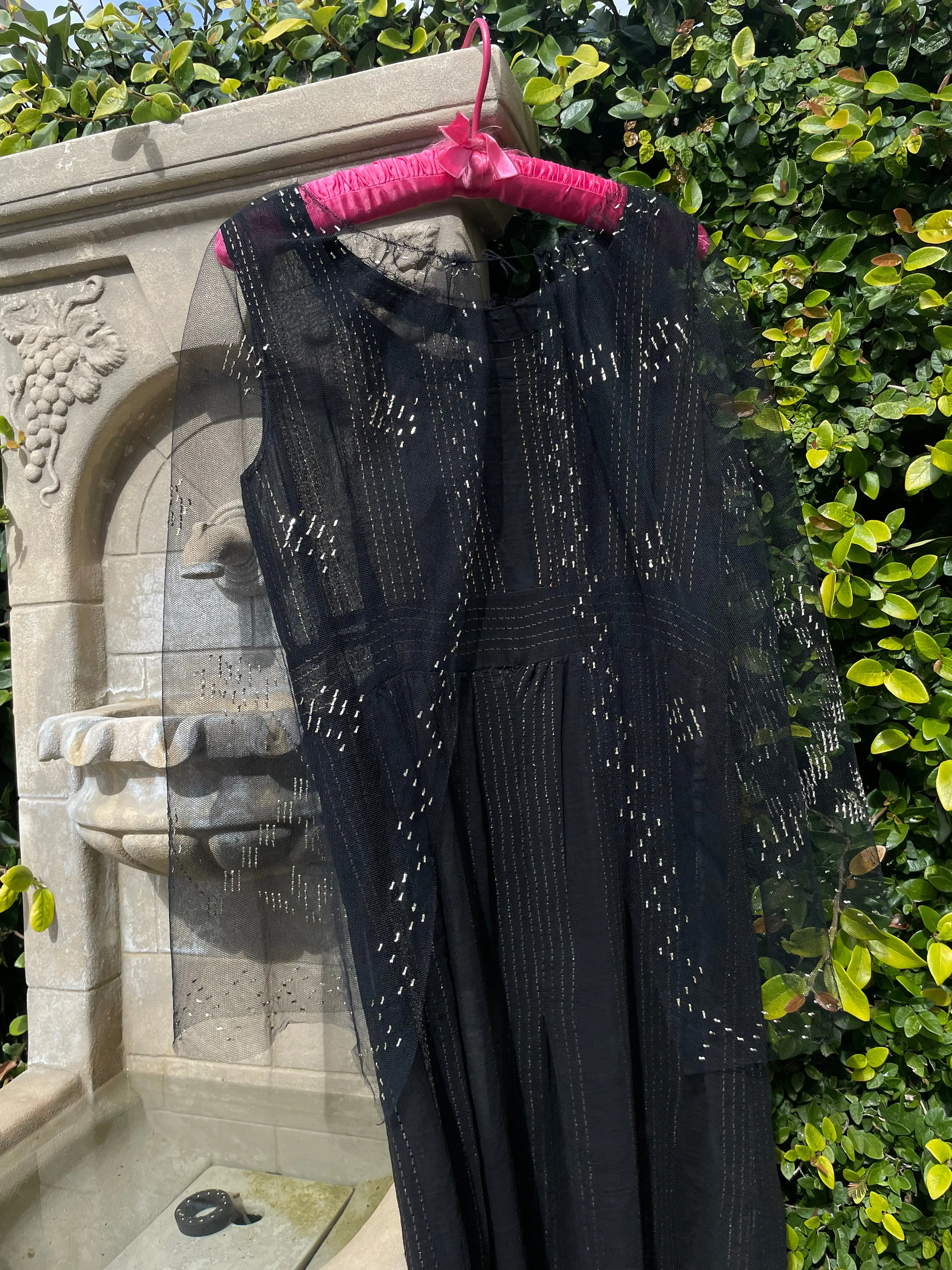 Rare 1920s/1930s One Of A Kind Handmade Hammered Metal Assuit Dress & Shawl