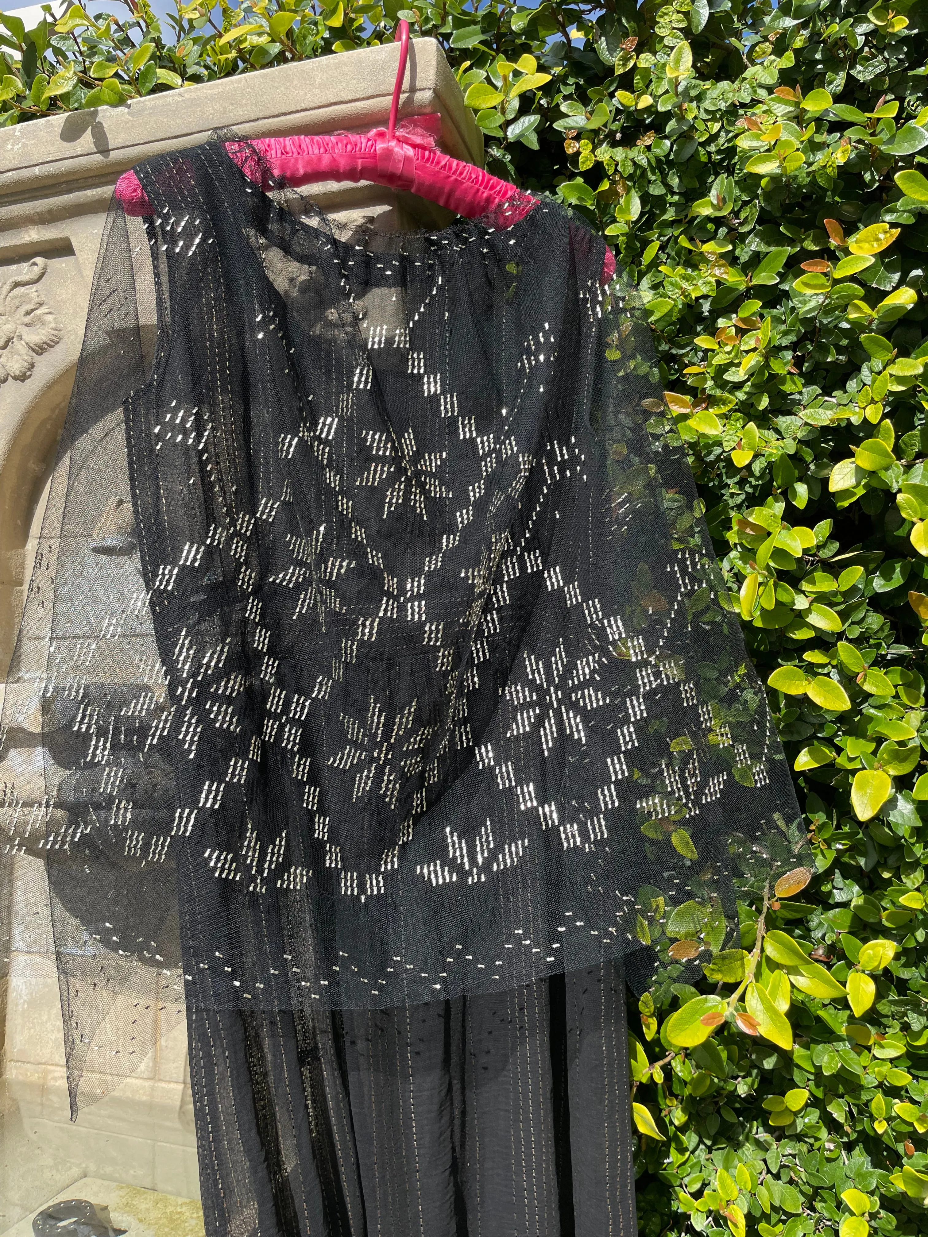 Rare 1920s/1930s One Of A Kind Handmade Hammered Metal Assuit Dress & Shawl