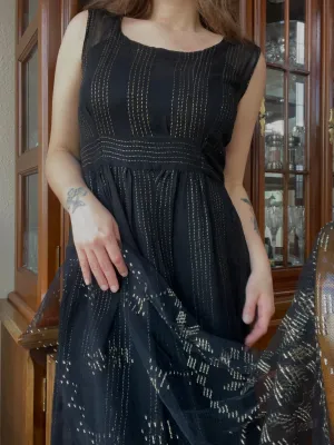 Rare 1920s/1930s One Of A Kind Handmade Hammered Metal Assuit Dress & Shawl