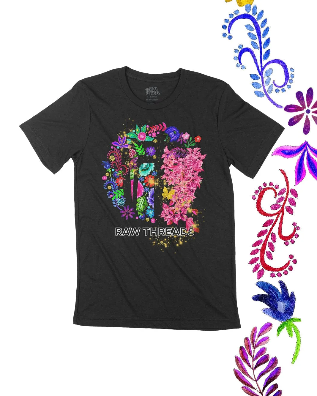 Raw Threads Family Flowers Logo