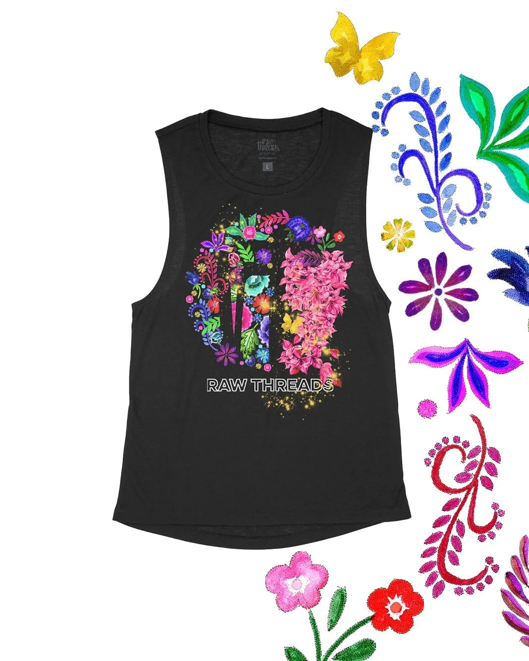 Raw Threads Family Flowers Logo