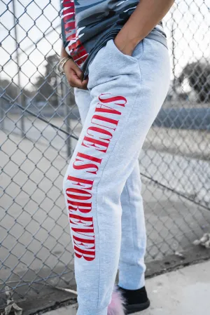Red Sauce Is Forever | Heather Gray Joggers (LOVE Pocket)