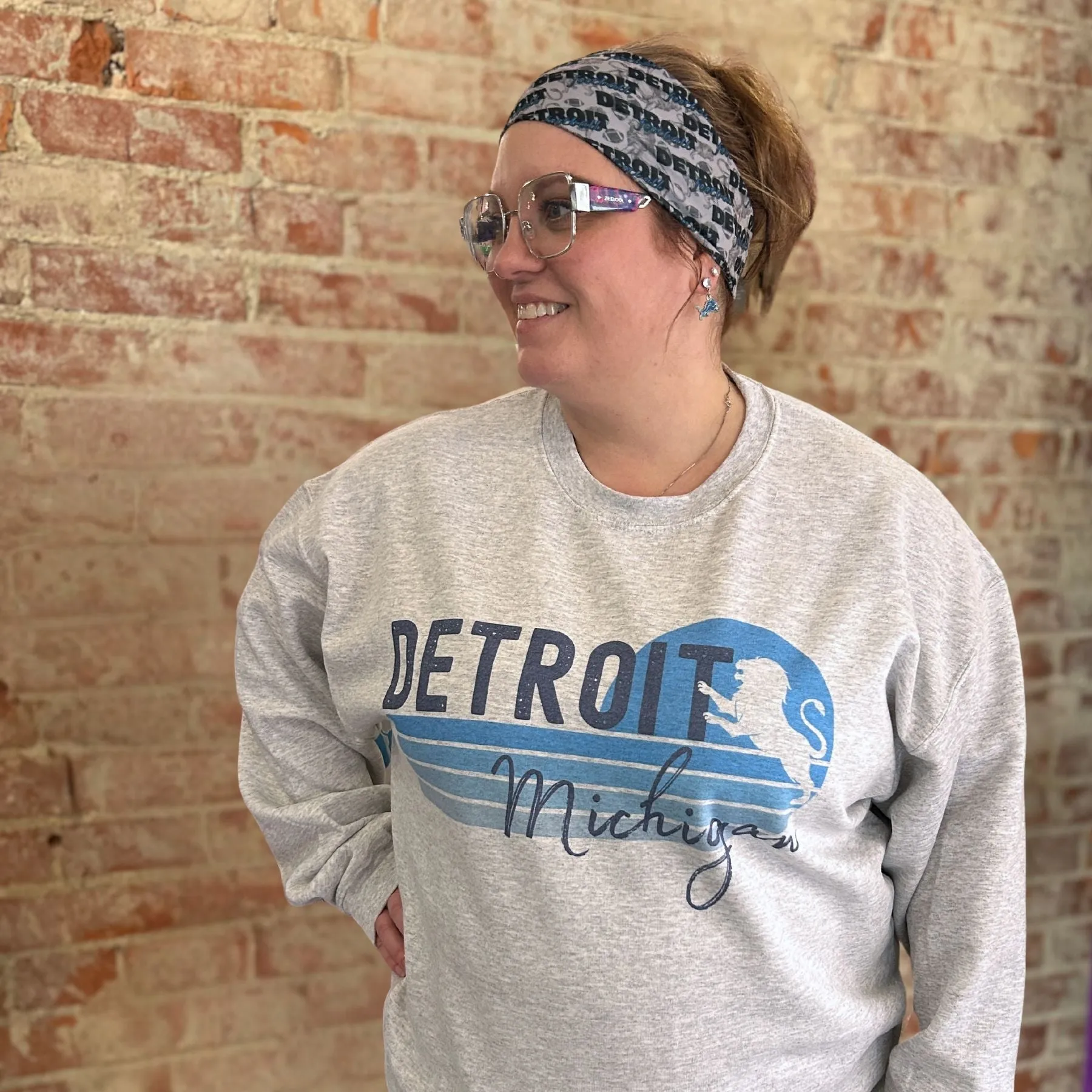 Retro Detroit Lions Crewneck Sweatshirt