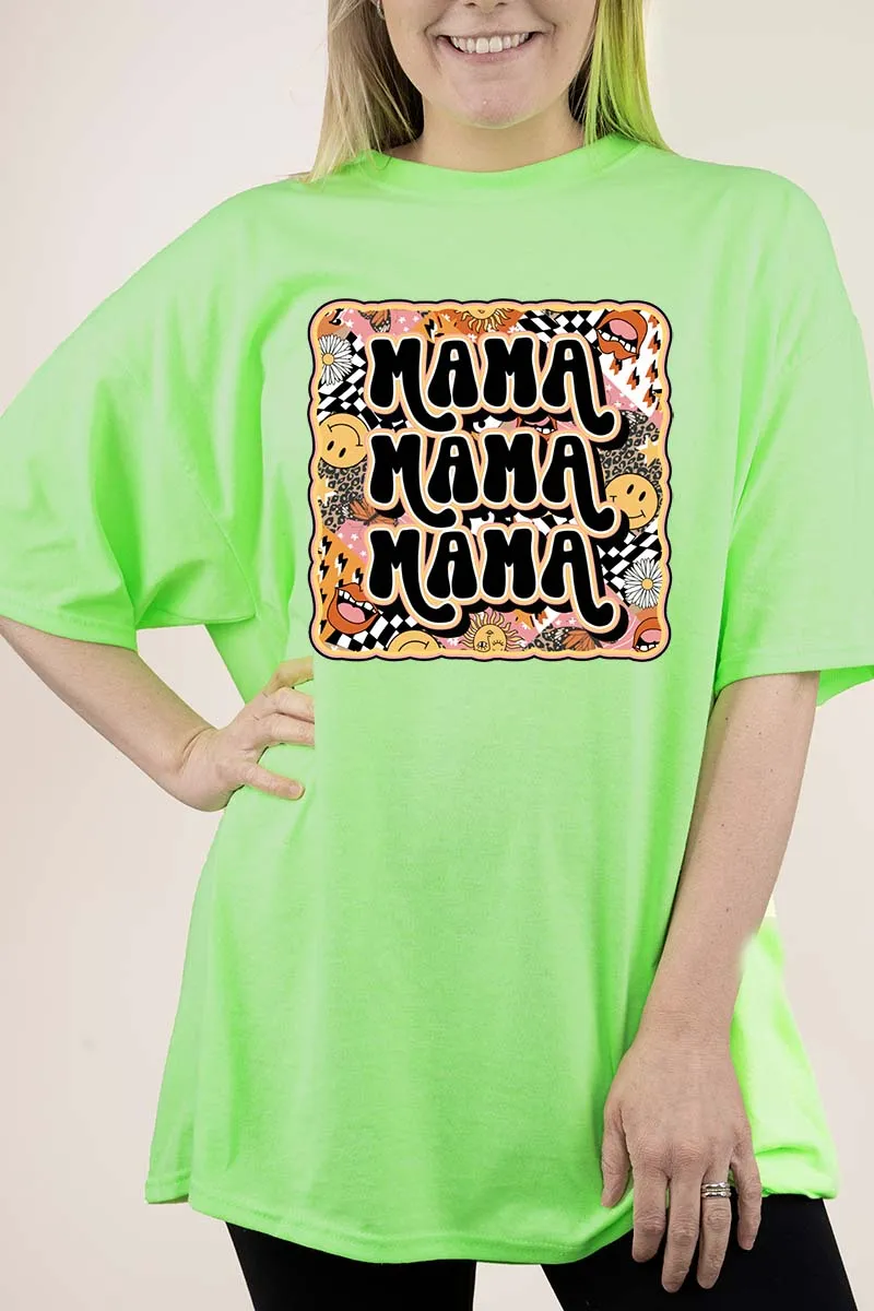 Retro Stacked Mama Short Sleeve Relaxed Fit T-Shirt