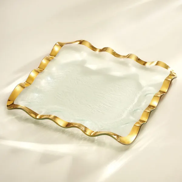 Ruffle Gold 15" Square Tray