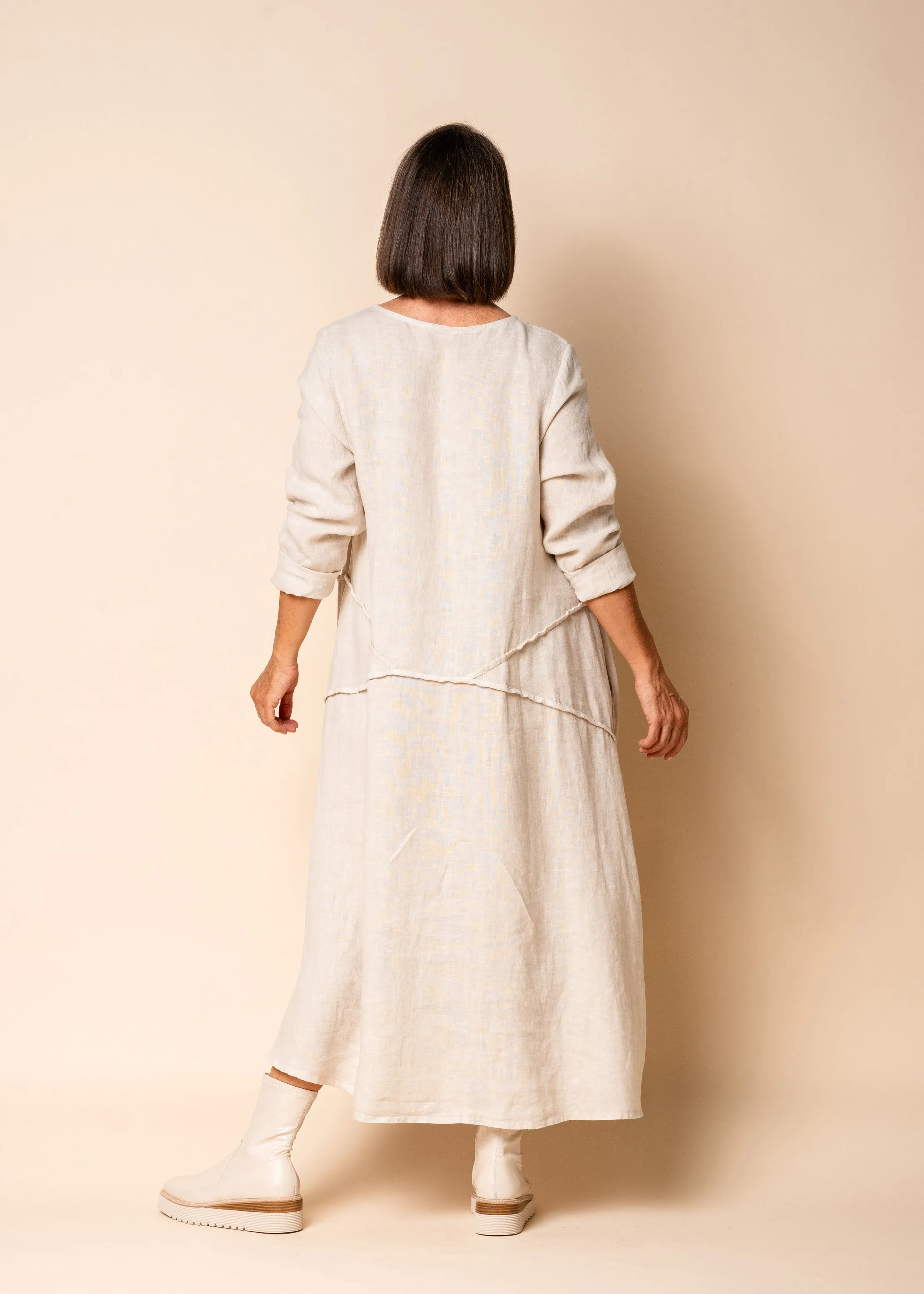 Sandee Linen Dress in Latte