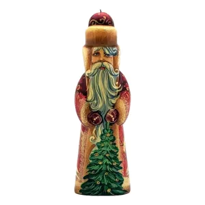 Santa Christmas Tree and Reindeer Hand Painted Christmas Ornament