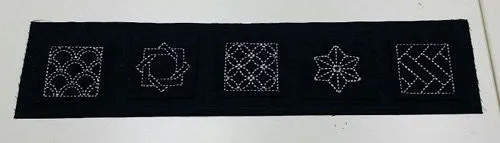 Sashiko 5- Pattern Sampler in Navy