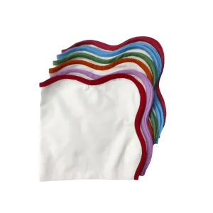 Scalloped Plain White Napkins with Colored Trim